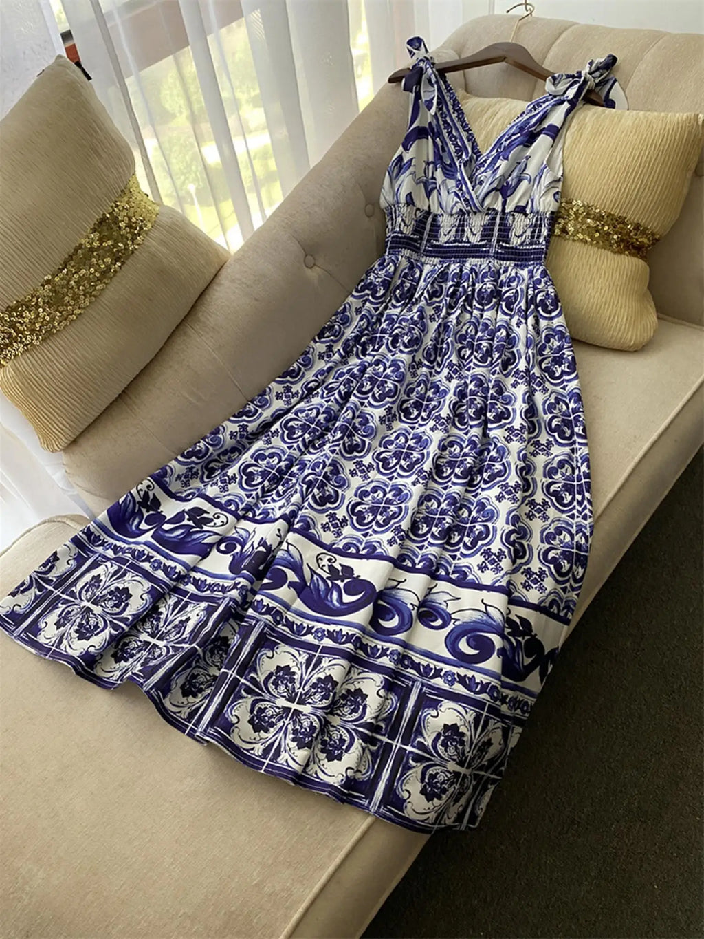 Runway Blue Flower Dress