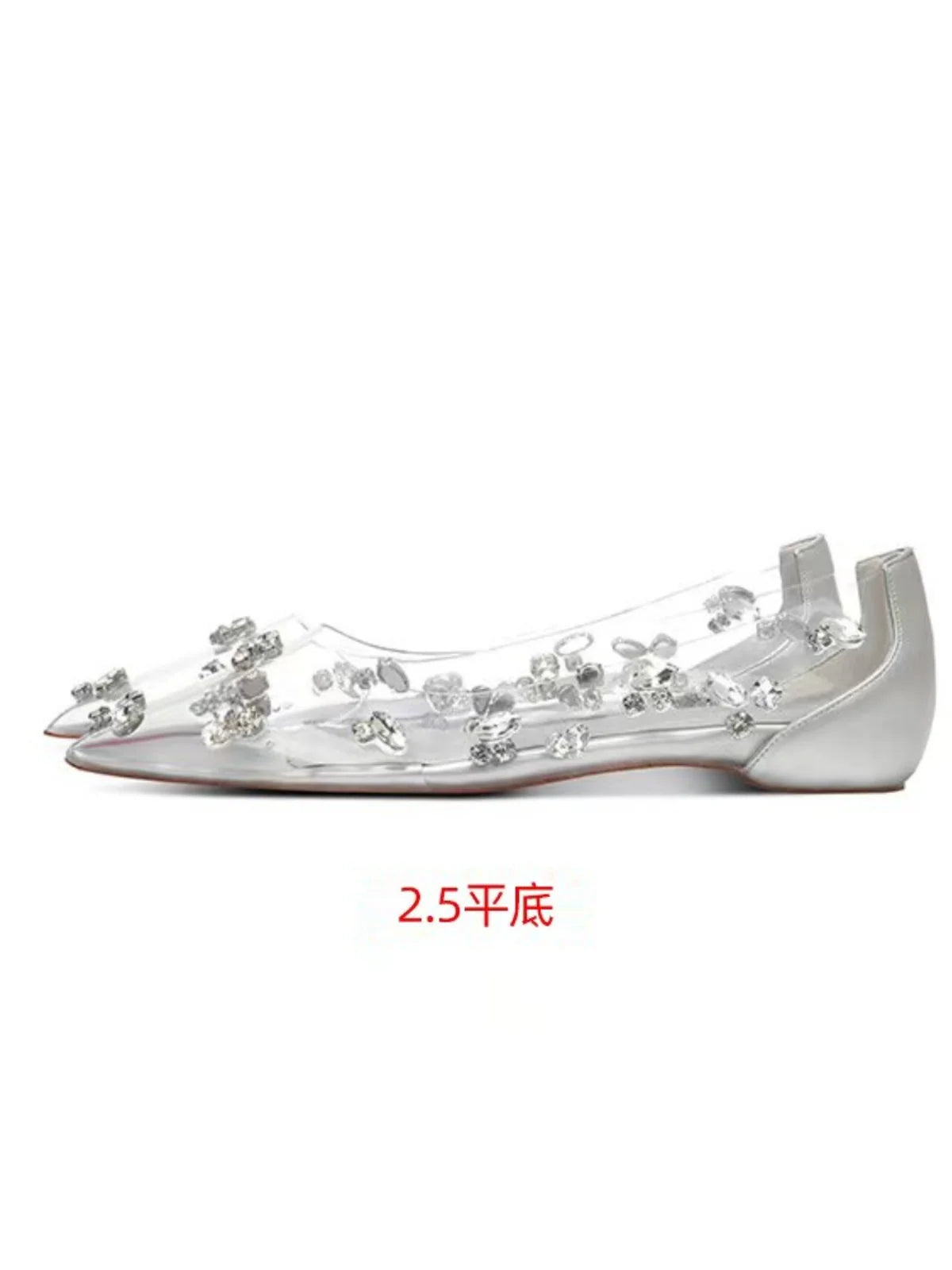 Silver Transparent Rhinestone Shoe