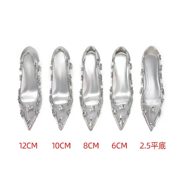 Silver Transparent Rhinestone Shoe