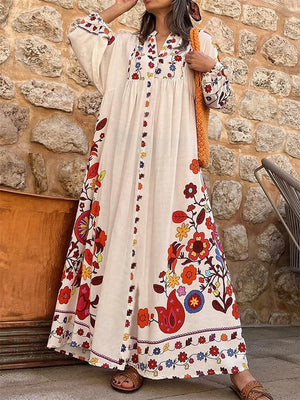 Elegant Floral Print Maxi Dress