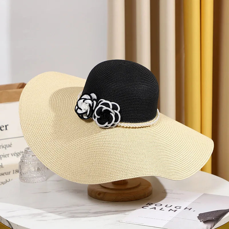 Two Tones Wide Brim Summer Hat