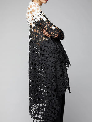 Asymmetrical Lace Hollow Out Shirt
