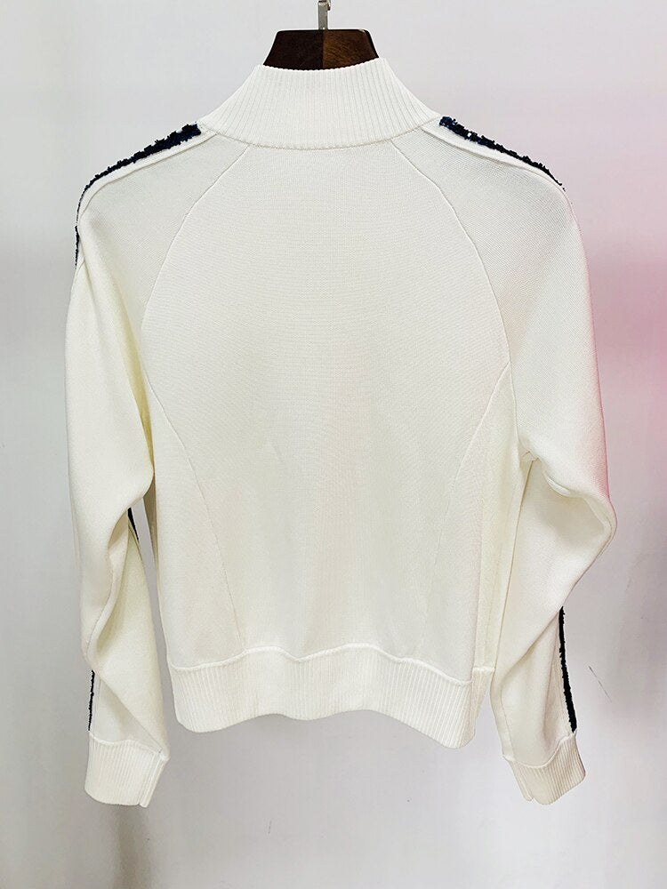 Designer High Quality Stunning Beaded Sequined Bomber Jacket