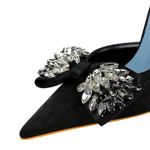Rhinestone Bow Luxury Banquet Shoes