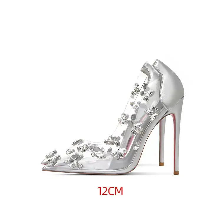 Silver Transparent Rhinestone Shoe