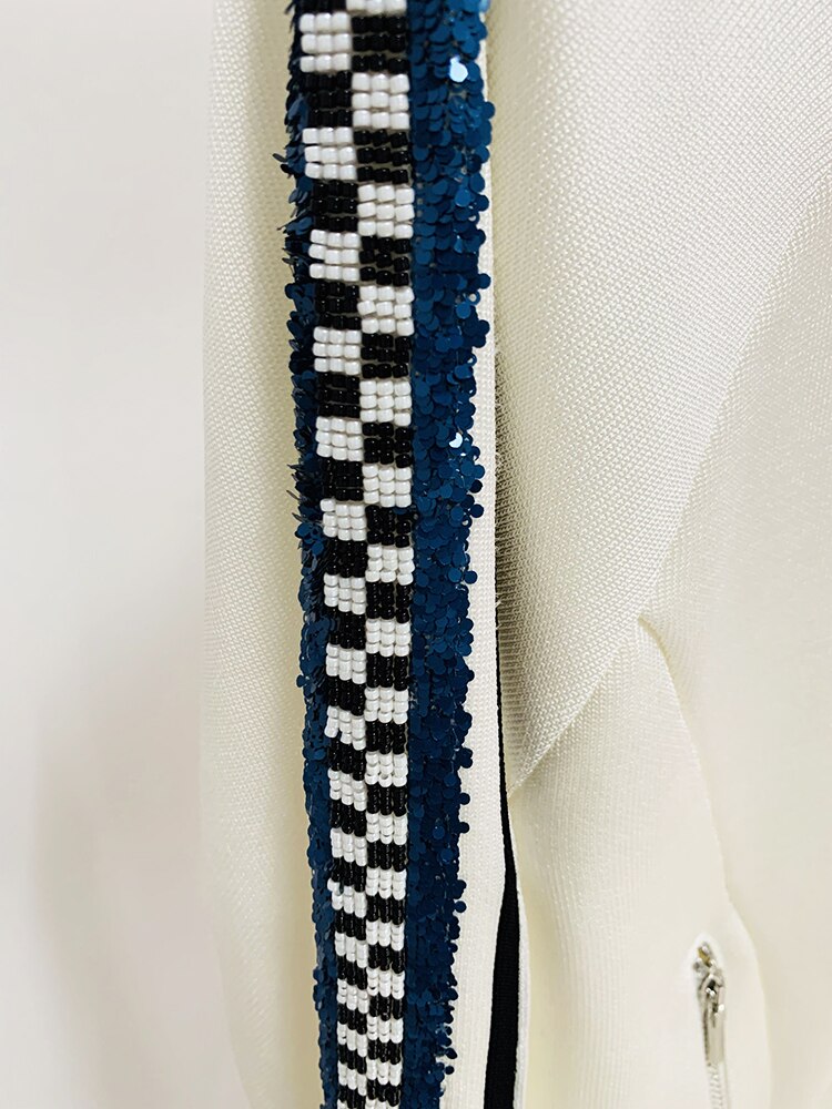 Designer High Quality Stunning Beaded Sequined Bomber Jacket