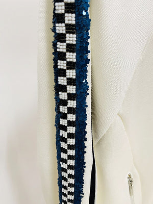 Designer High Quality Stunning Beaded Sequined Bomber Jacket