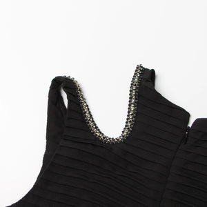 Print Slim Pleated Dress