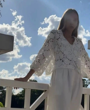 Summer Hollow Out Lace Loose Blouse