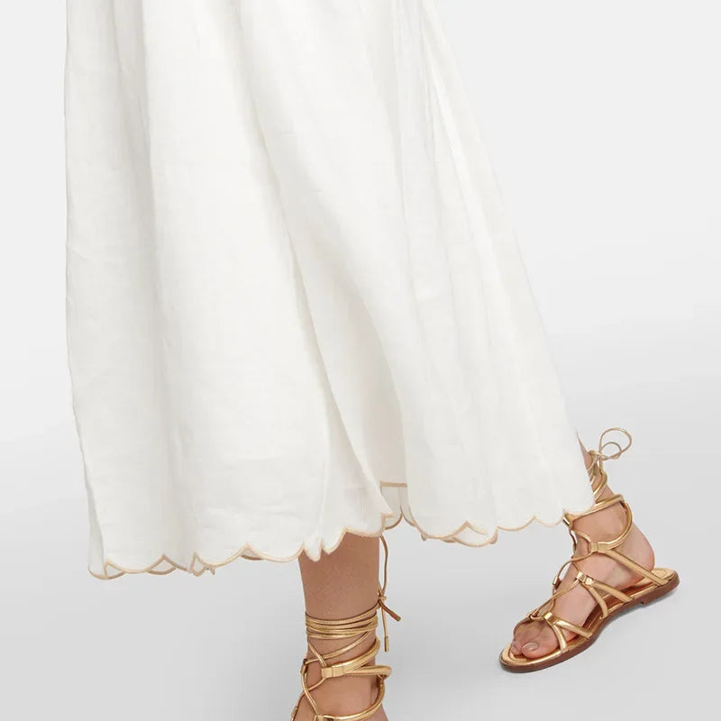 Simple Jacquard Printed Cross-Border Fan Design Dress