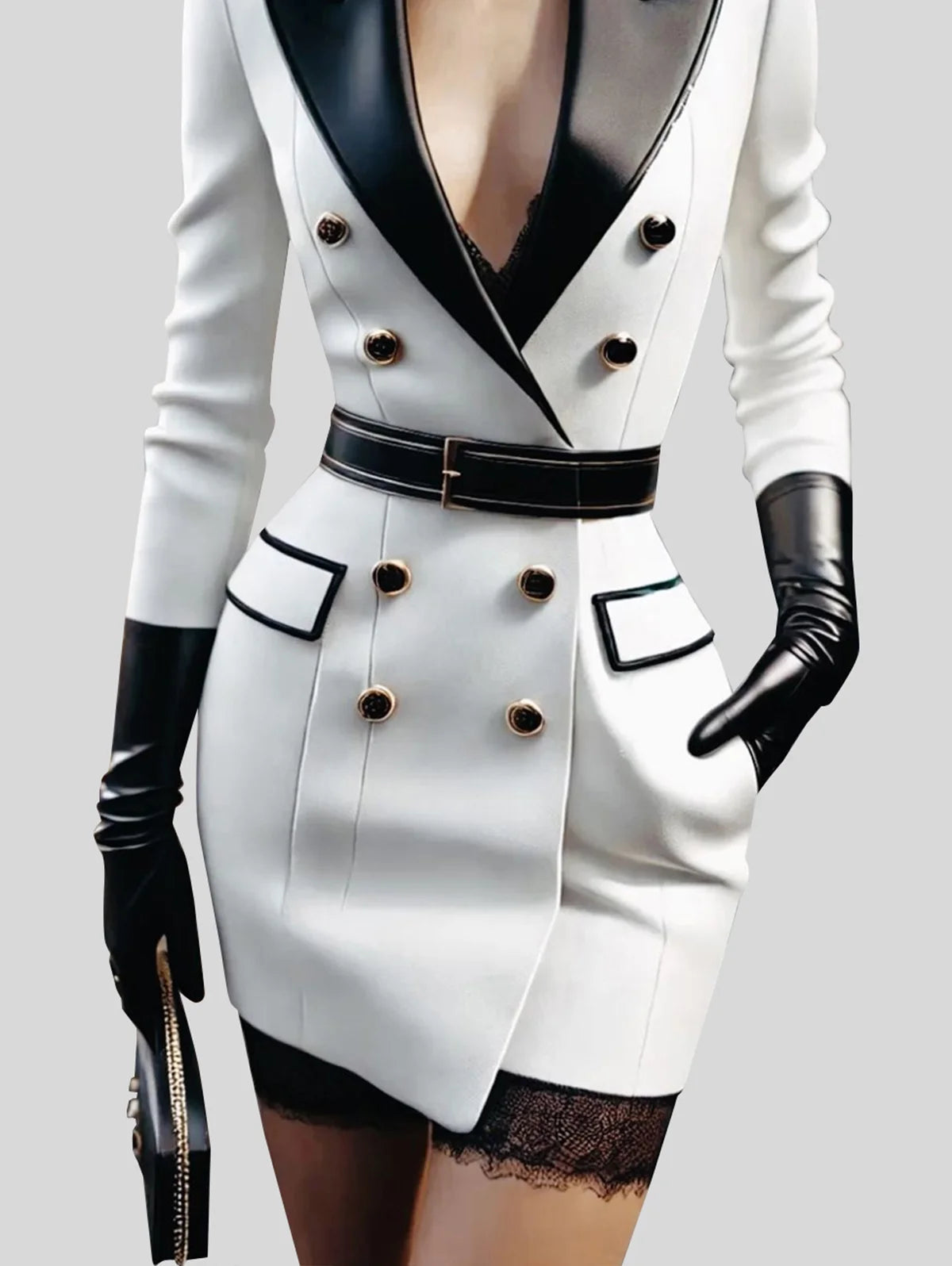 Belted Mini Blazer Dress