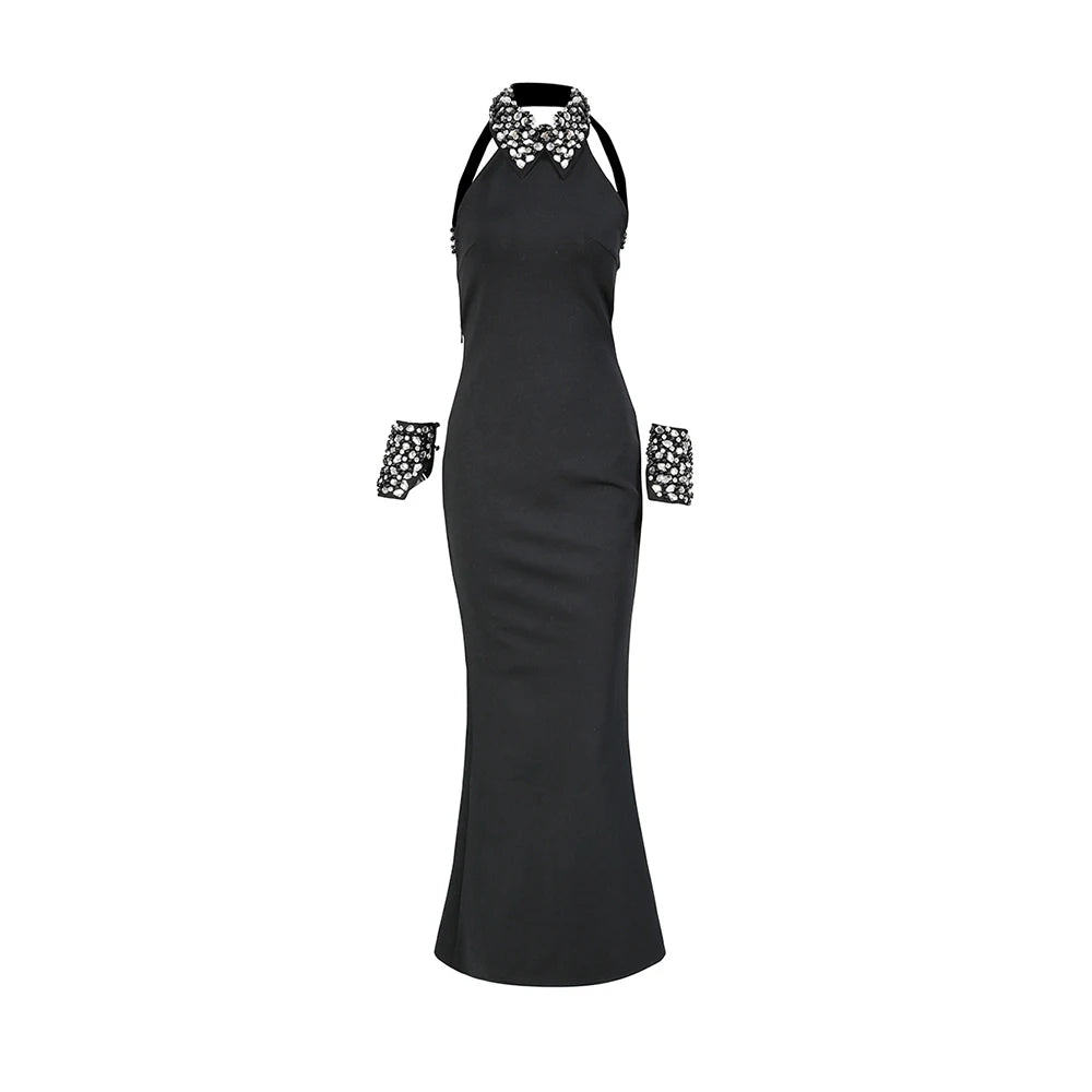 Luxury Diamond Neck Dress Sexy
