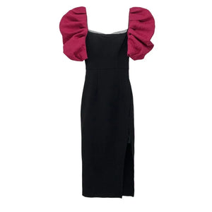 High End Puff Short Sleeve Square Neck Dresses