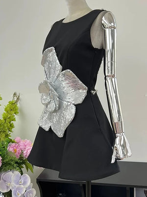 Heavy Industry Three-Dimensional Sequined Flower Dress