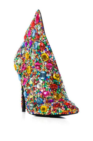 Multi-color Crystal Ankle Boots