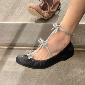 Flat Rhinestone Bow Ballerina