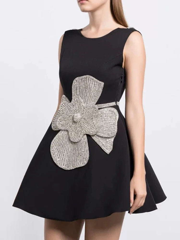 Heavy Industry Three-Dimensional Sequined Flower Dress