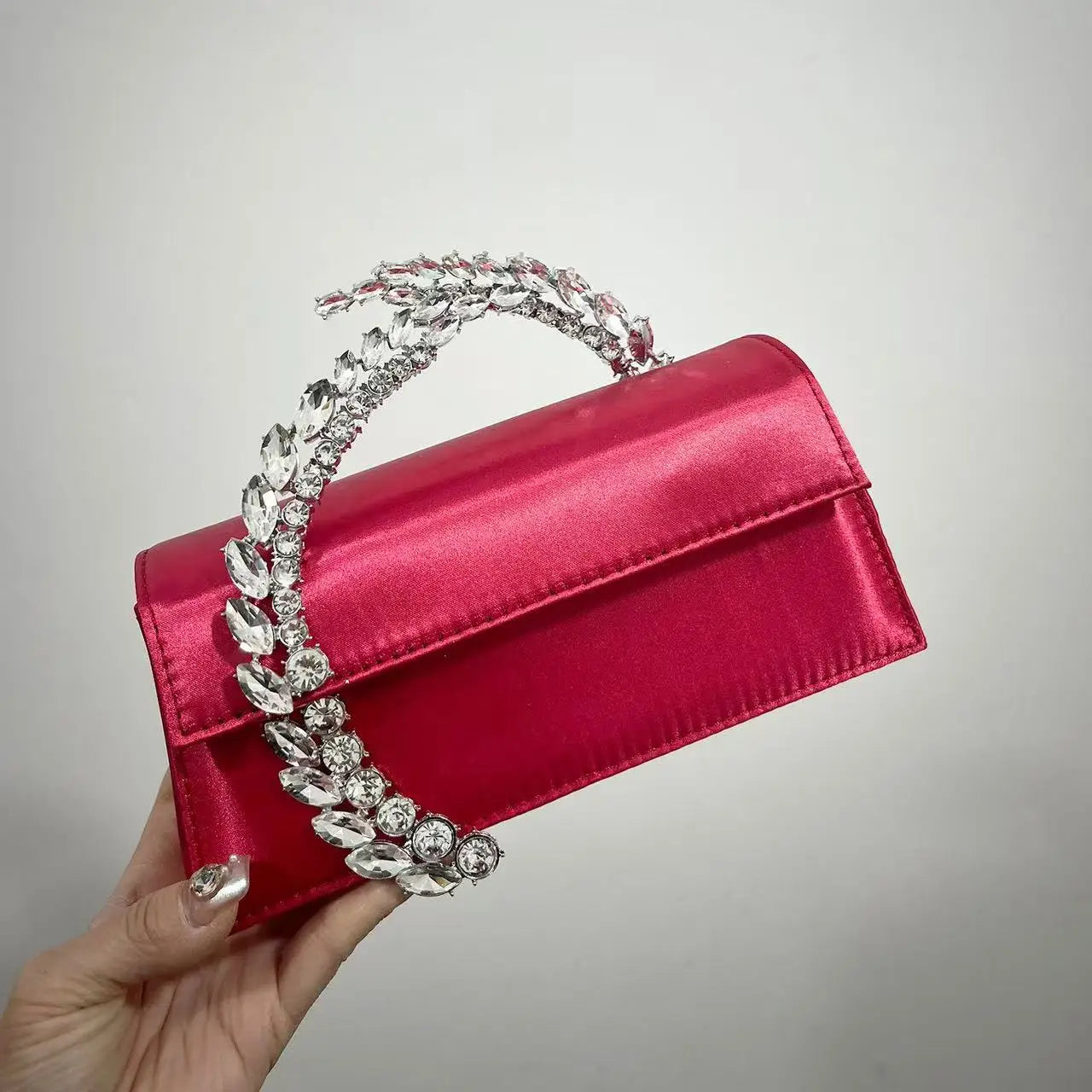 Luxury Satin Metal Handheld Women Handbag