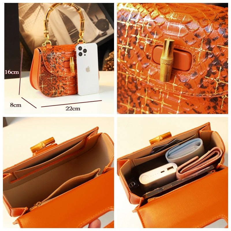 Luxury Bamboo Joint Saddle Bag