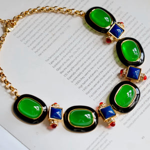 Medieval Green Glass Necklace