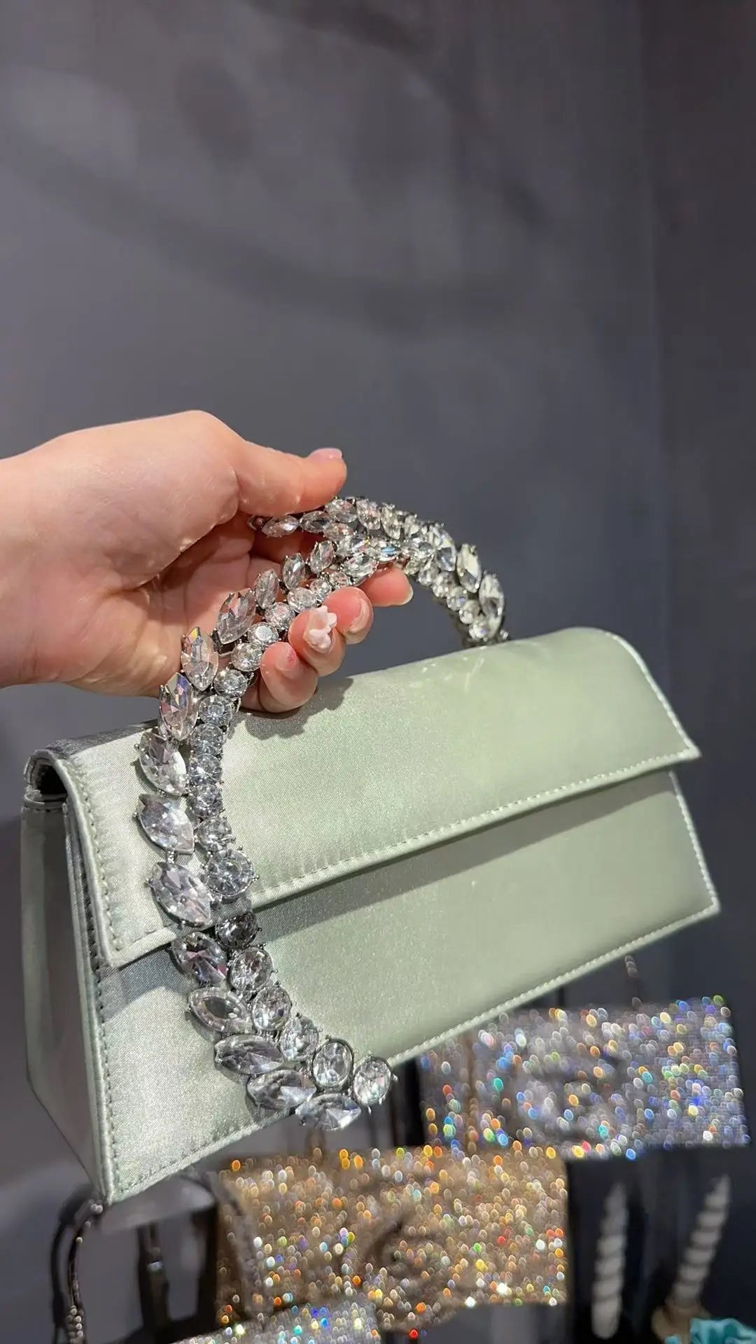 Luxury Satin Metal Handheld Women Handbag