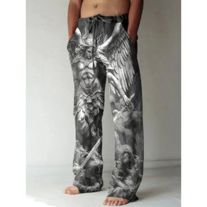 Vintage Renaissance Virgin Mary Printed Casual Pants
