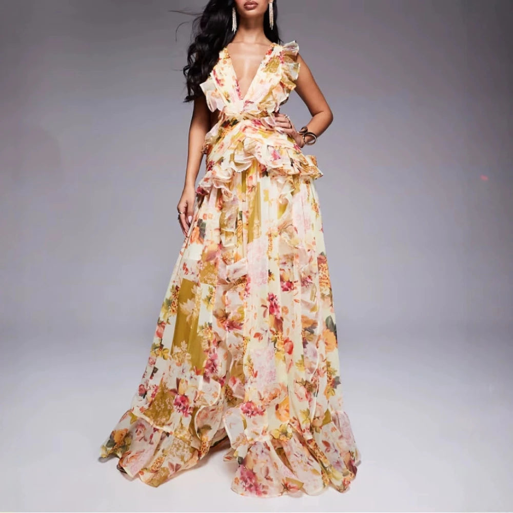 Runway Ruffles Edge French Dress