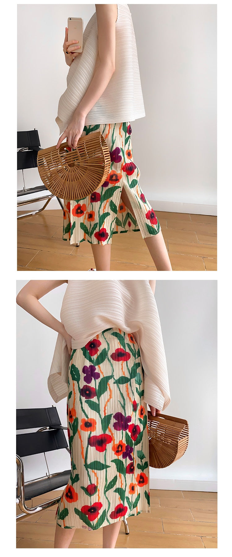 Miyake Pleated Fold Vintage Top , Skirt ( sold separately)