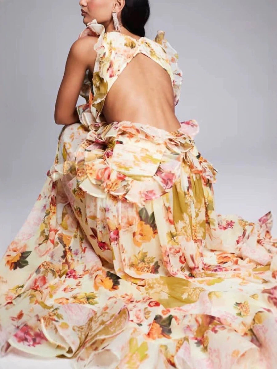 Runway Ruffles Edge French Dress