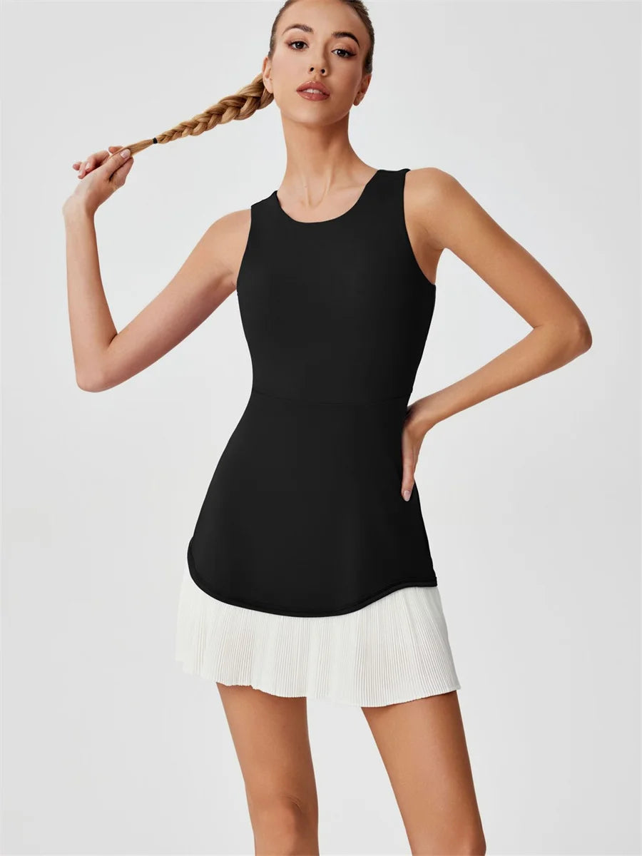 One-piece Pleated Anti Light Speed Dry Sports Dresses