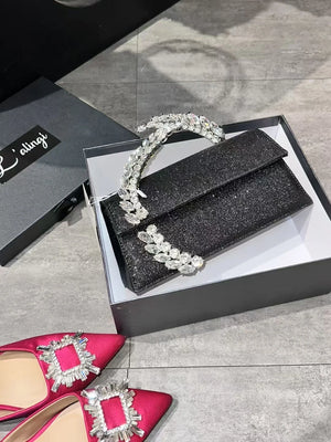 Luxury Satin Metal Handheld Women Handbag