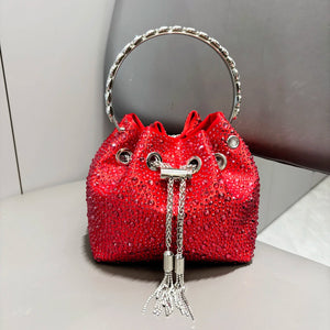 Handle Rhinestones Evening clutch Bag