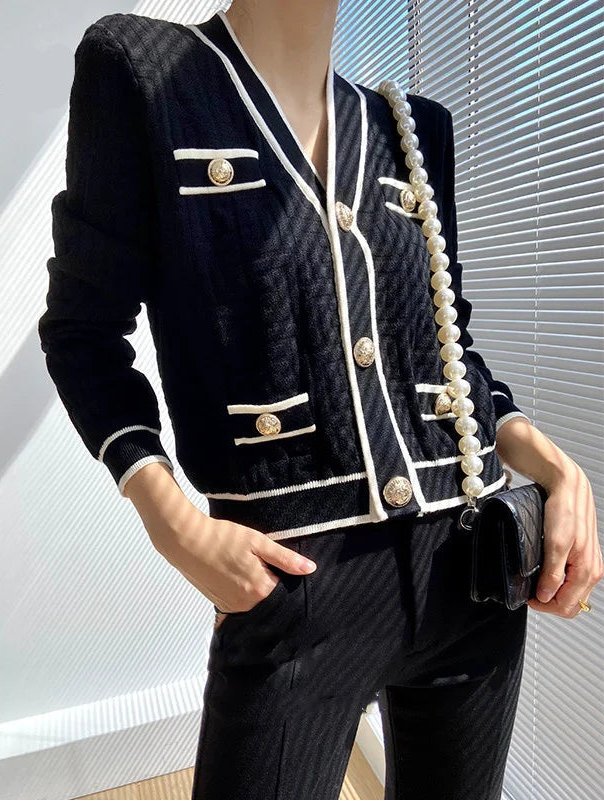 Special Jacquard Craft Knit Cardigan Jacket