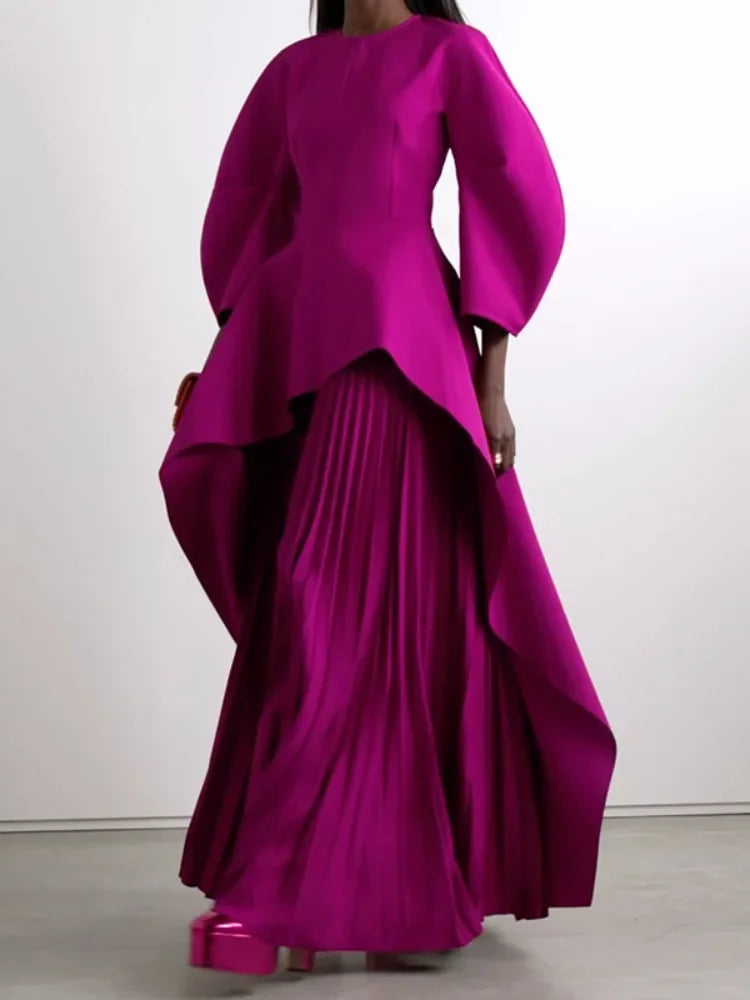 Fuchsia Wedding Banquet Maxi Dresses
