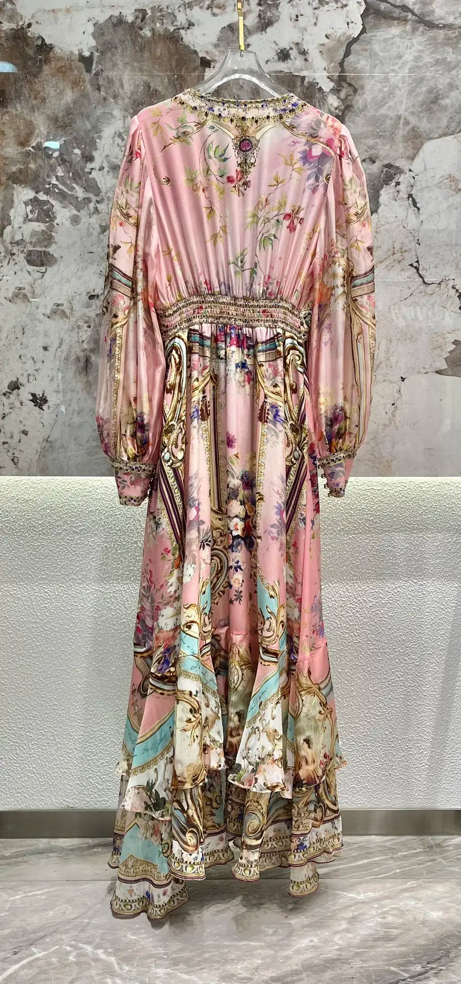 Silk Retro Printed Dress