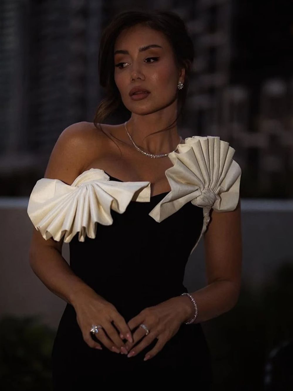 Elegant Folding fan Patchwork Bodycon Dress