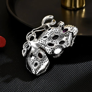Light Luxury Design Elegant Inlaid Zircon Two-Color Butterfly Brooch