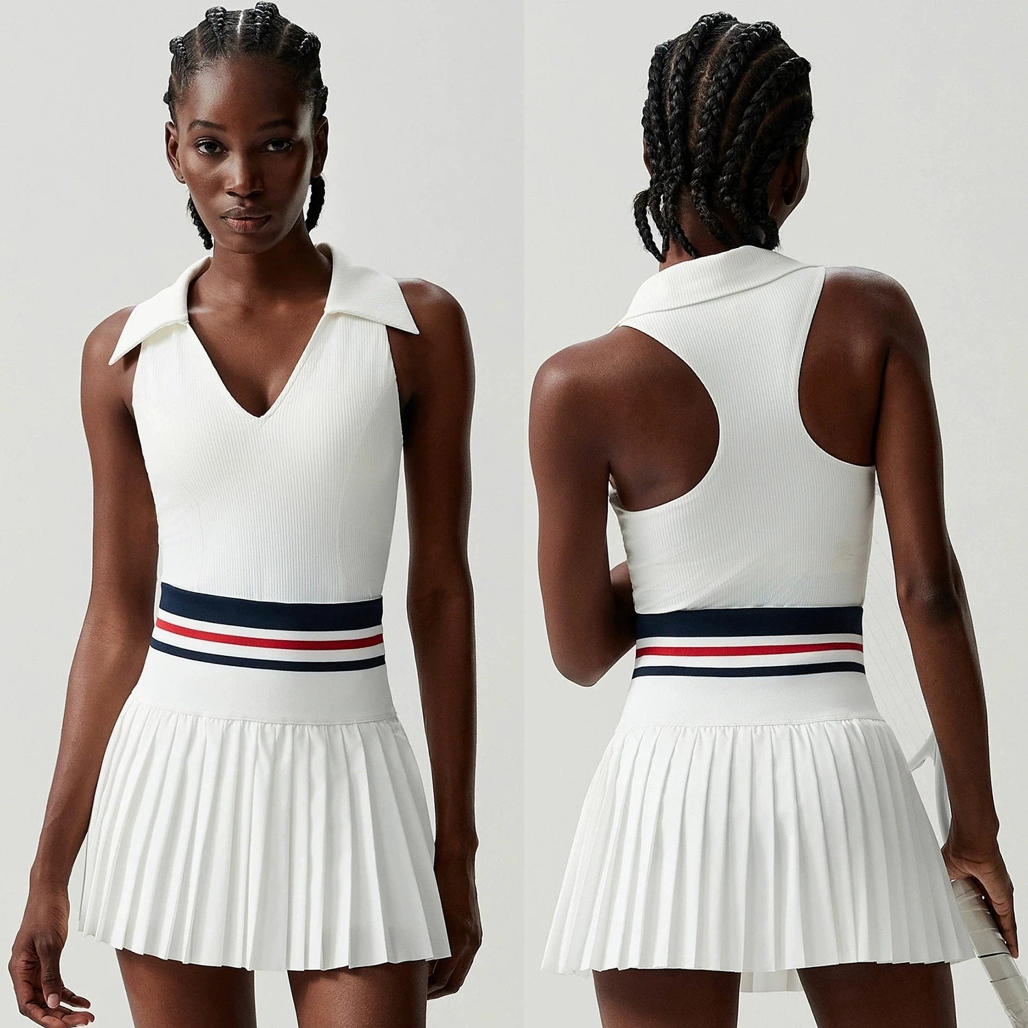 2 Pieces Mini Skirts  Sports Bra Skorts With Pocket