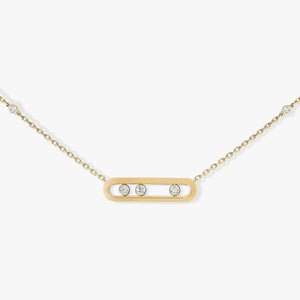 925 Sterling Silver Classic Mobile Three Diamond Necklace