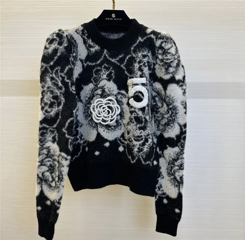 Pearl Diamond Rose Cashmere Sweater
