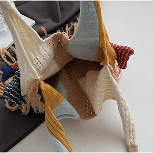 Summer Cotton Crochet Fish Large Capacity Hollow Out Weave Bag