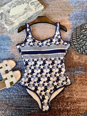 Retro Pattern Printed Personalized Swimsuit