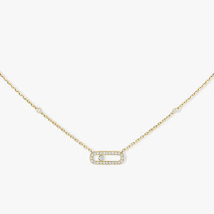925 Sterling Silver Classic Mobile Three Diamond Necklace