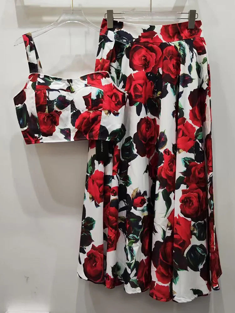 Big swing A-shaped Skirt two-piece Suit