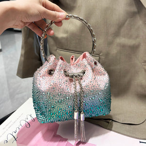 Handle Rhinestones Evening clutch Bag