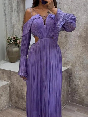 Purple Off Shoulder Dress