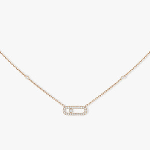 925 Sterling Silver Classic Mobile Three Diamond Necklace