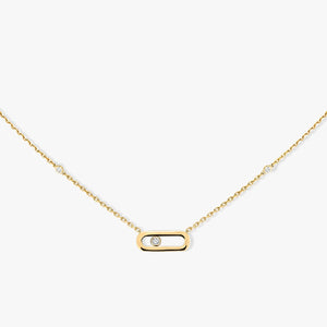 925 Sterling Silver Classic Mobile Three Diamond Necklace