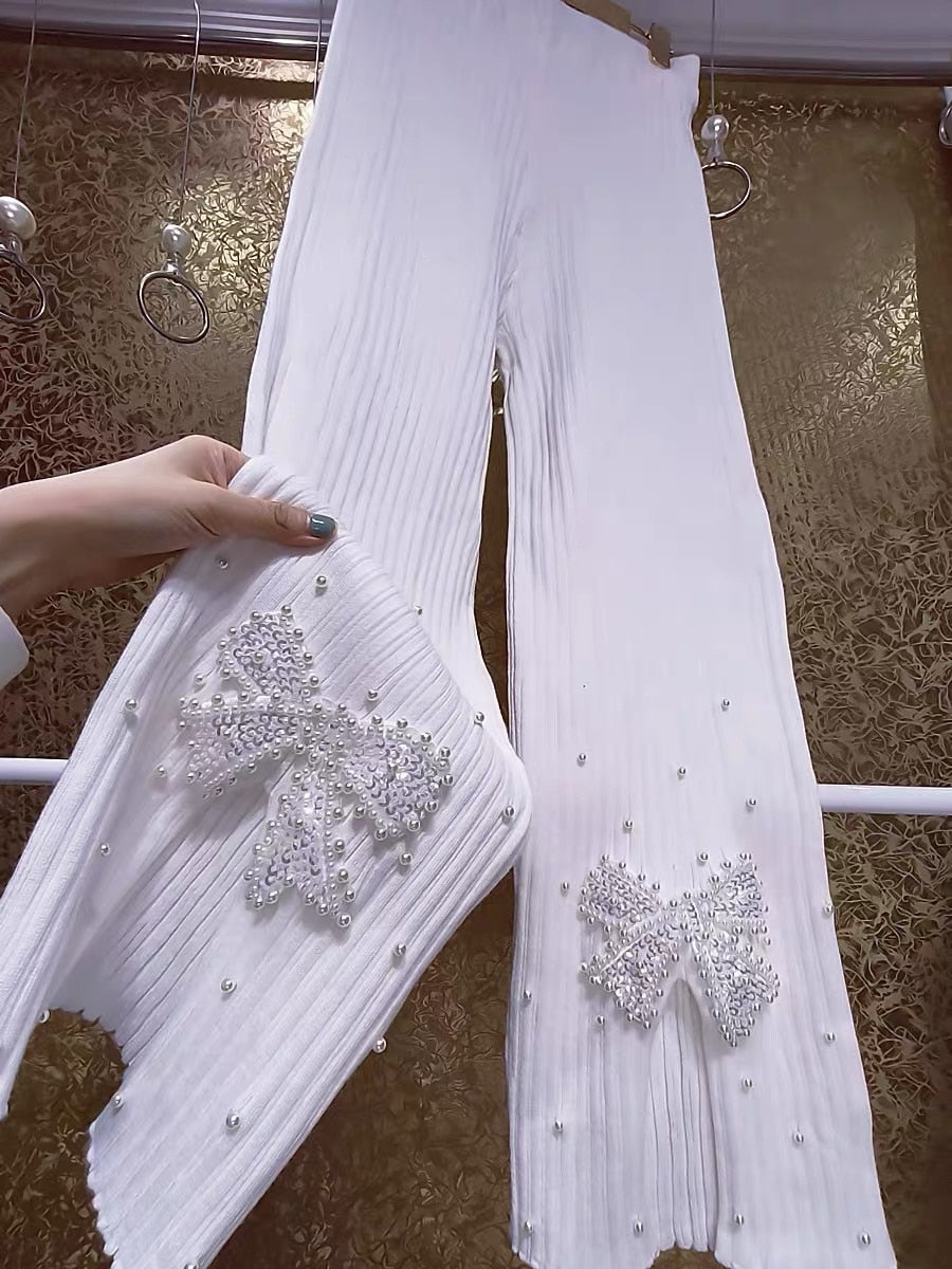 Rhinestone Cashmere Pants