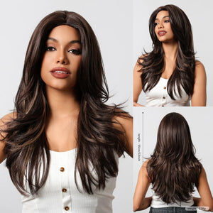 Long Curly Wavy Brown Wigs